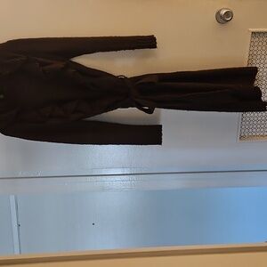 Elegant Brown 3/4 LENGHT coat Sweater